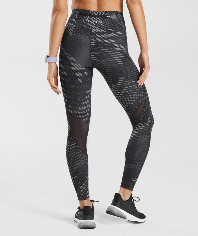 Legginsy Gymshark Sportowe Biegania Damskie Czarne | PL 492HXL